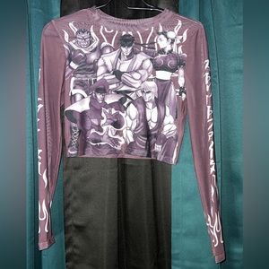 Street fighter mesh crop top